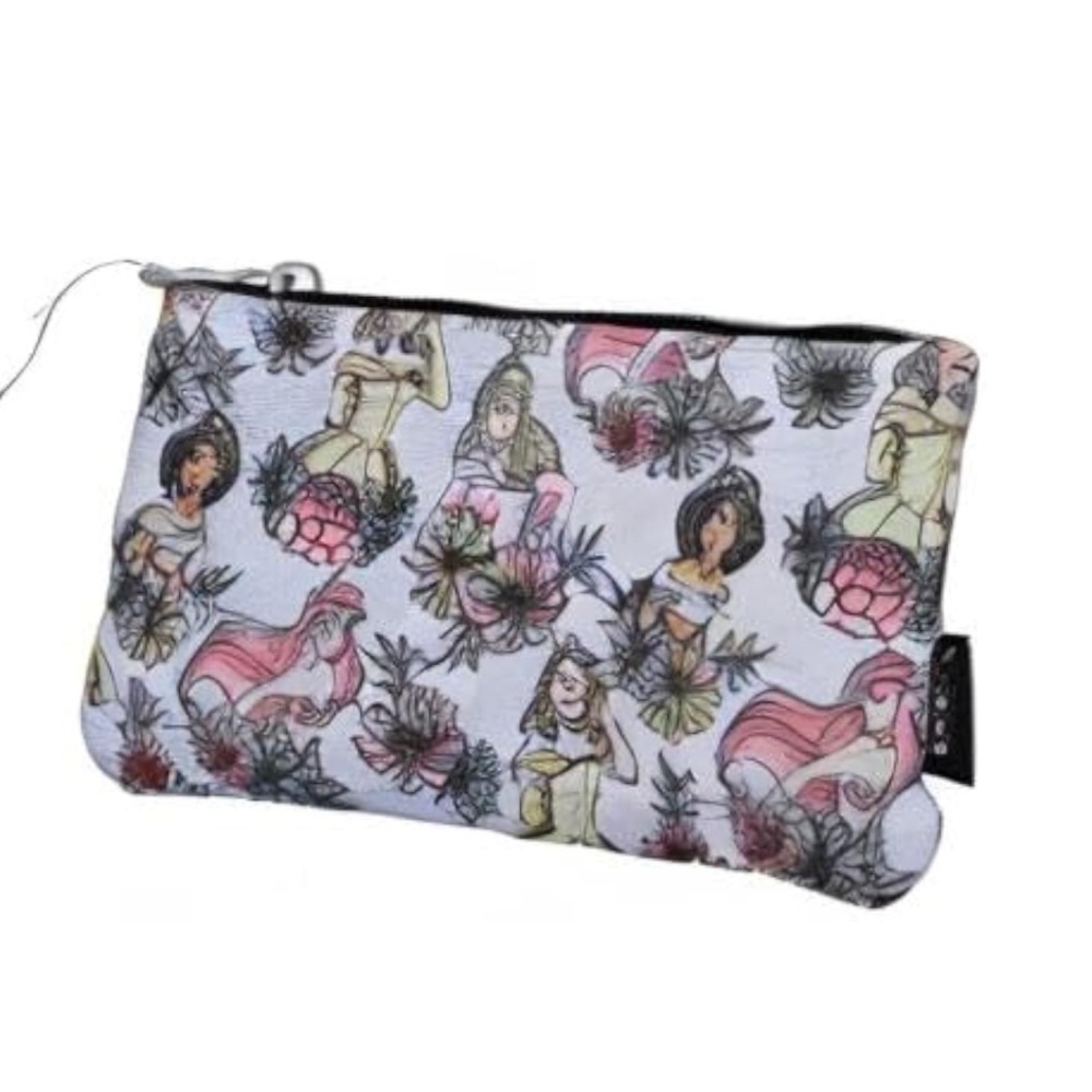 NWT Loungefly Disney Princess Flower Zip Pouch Clutch Bag